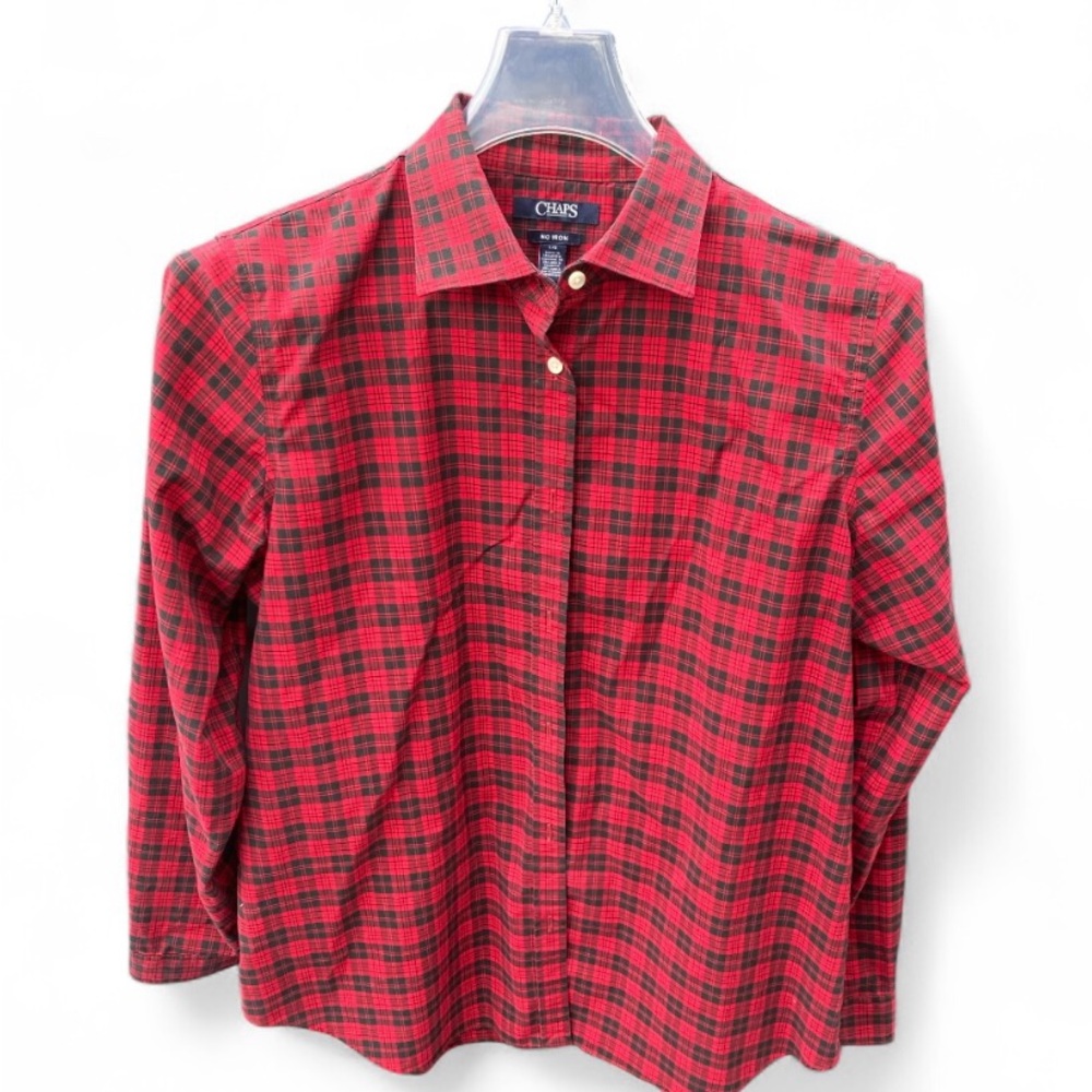 Chaps Red and Black Checkered Shirt‎